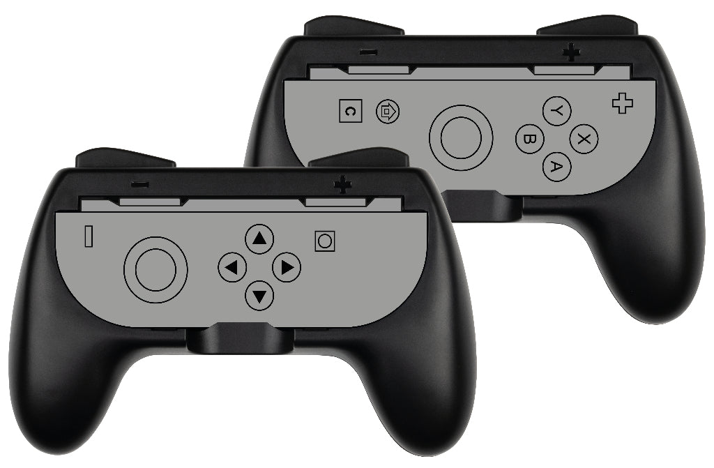 Paire de supports Joy-Con - KONIX - Nintendo Switch 2 - Forme de manette classique - Noir