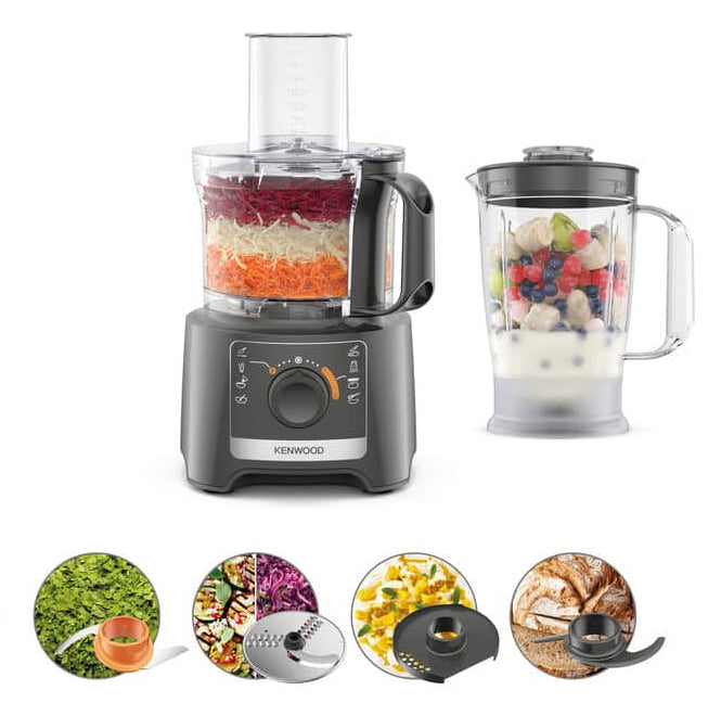 Robot multifonction KENWOOD FDP31.020GY - 2 vitesses + Pulse - 800W - Bol 2,1L + accessoires