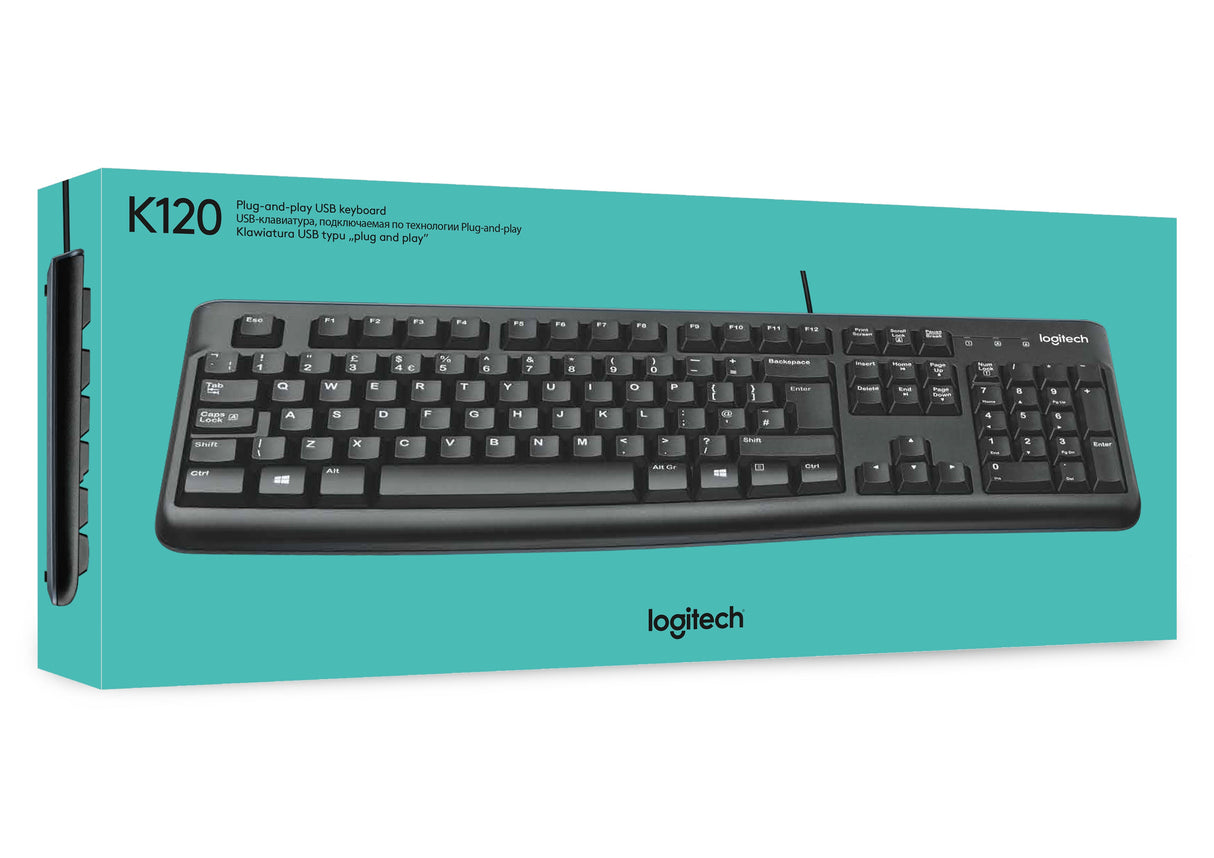Clavier Logitech K120 Qwerty USB (OEM) (Noir)