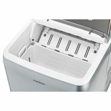 Machine a glaçons cristallins – MEDION MD11950 – Réservoir eau 2,6L – 15kg/24h – 2 tailles – 10 minutes – Inox