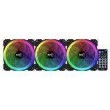 Lot de 3 Ventilateurs de boitier AeroCool Orbit RC RGB 12cm (Noir) avec télécommande