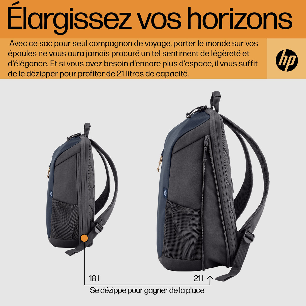 Sac ïÂ¿Â½ Dos Ordinateur Portable HP Travel 15,6"max (Noir)