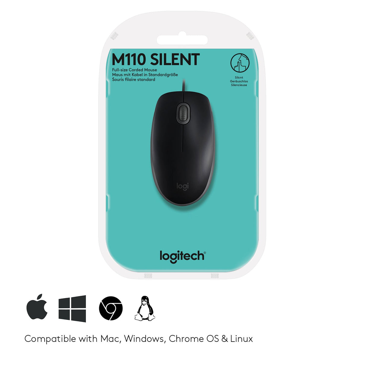 Souris filaire Logitech B110 Silent USB (Noir)