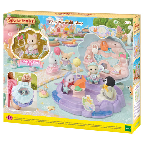 Coffret Boutique - SYLVANIAN FAMILIES - Boutique des Sirenes - Accessoires et Poignée Intégrée
