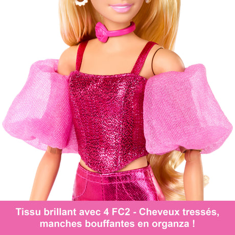 Barbie - Poupée Deluxe Style - Tenue rose métallisé et cheveux blonds - Barbie - JFP40