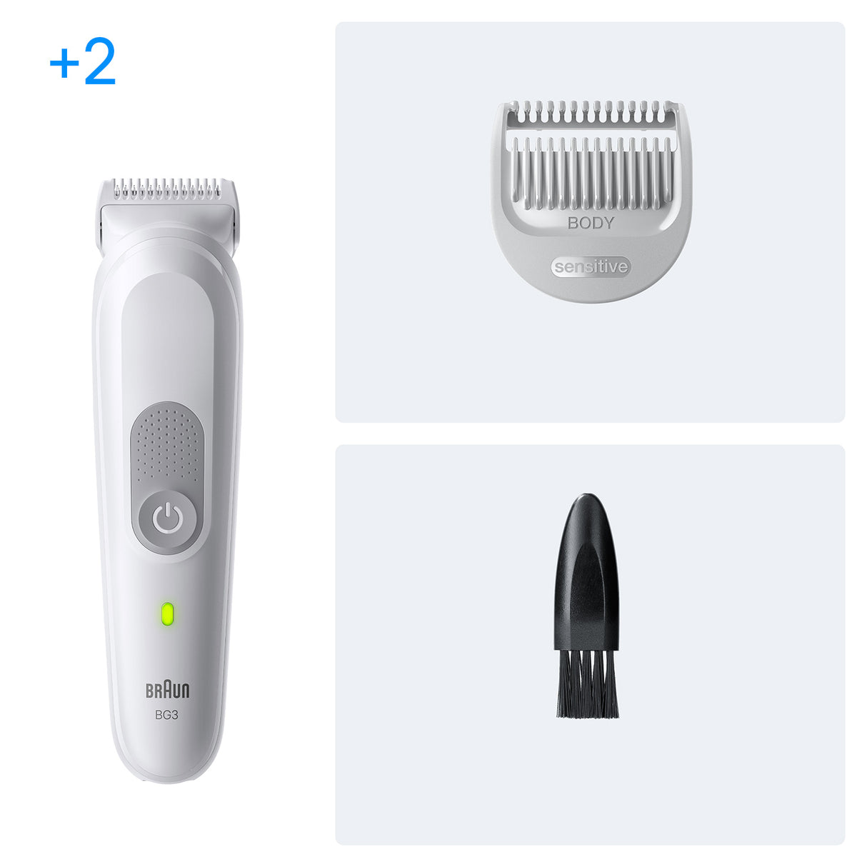 Tondeuse pour le corps - BRAUN - BG3500 - 80 min - Étanche - Gris