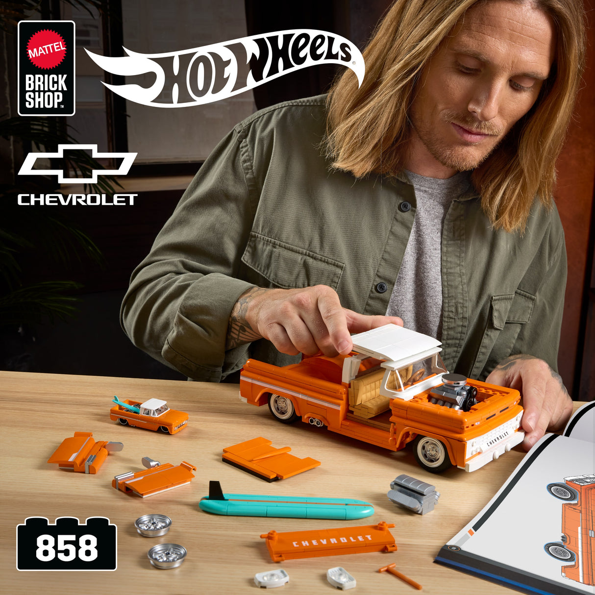 Hot Wheels - Coffret de Construction Custom Chevy Pickup 1962 Mattel Brick Shop - Mattel Brick Shop - JFT20