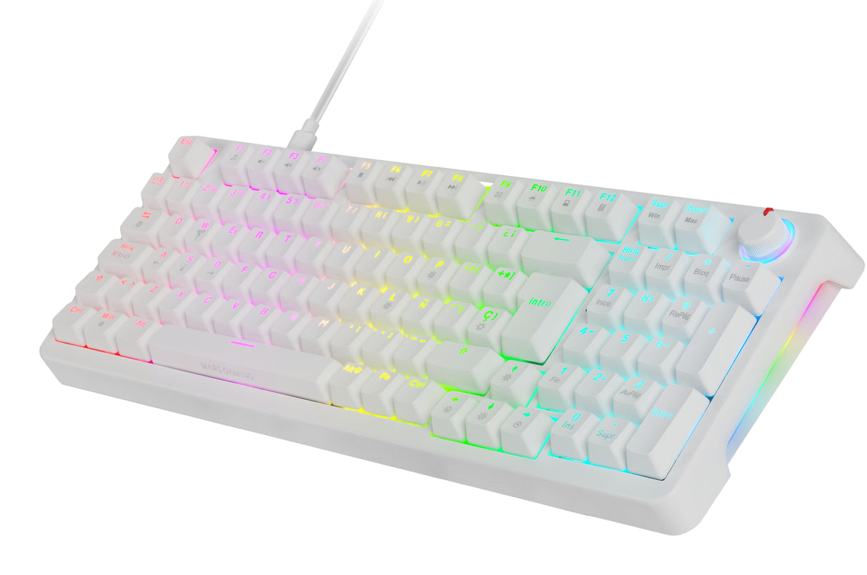 Clavier Gamer mécanique (Yellow Switch) Mars Gaming MKPro RGB (Blanc)