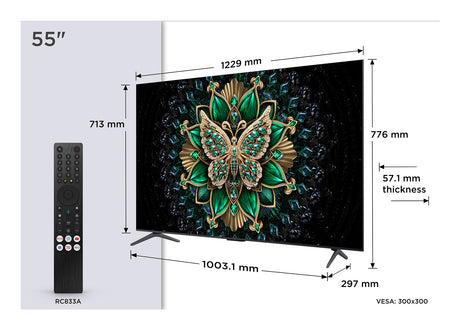 TCL 55C6K - TV QLED MiniLED 55 (140 cm) - 4K UHD 3840x2160 - 144 Hz - Dolby Vision - Google TV  - 4xHDMI 2.1 - WiFi