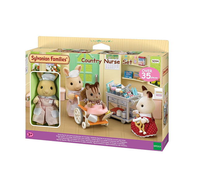 Figurines miniatures - SYLVANIAN FAMILIES - L'infirmiere et accessoires pour soigner et nourrir les patients