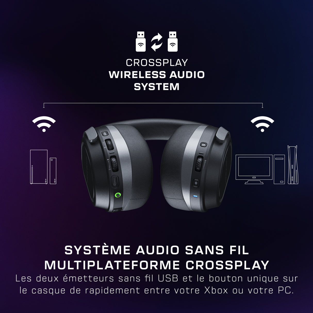 Casque gaming sans fil - Turtle Beach Stealth™ 700X (Gen3) - Cobalt - Xbox, PS5, PS4, PC, mobile, 60mm, Bluetooth, 80h