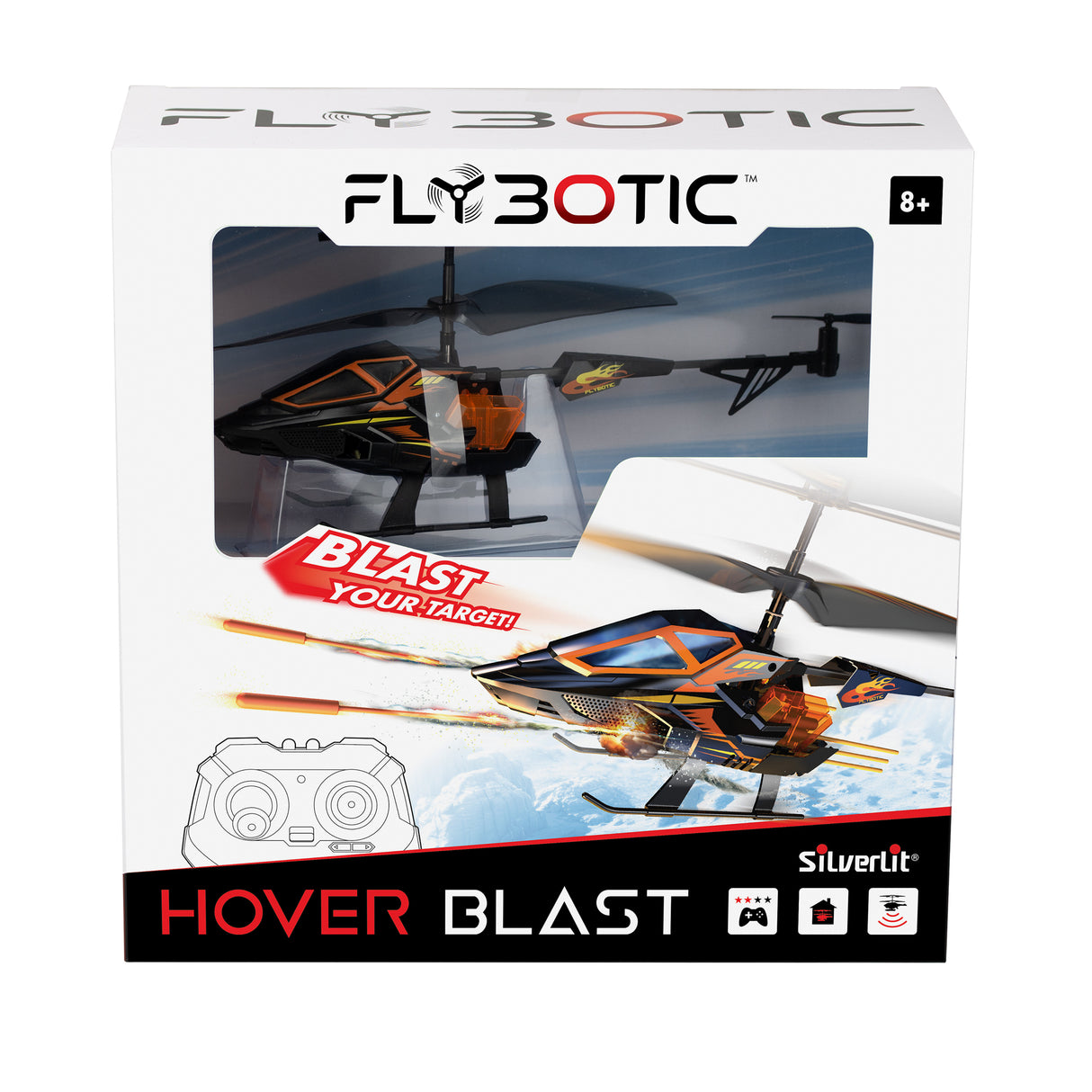 Hélicoptere Télécommandé - FLYBOTIC - Helico Hover Blast - 23 cm - orange et noir - des 8 ans