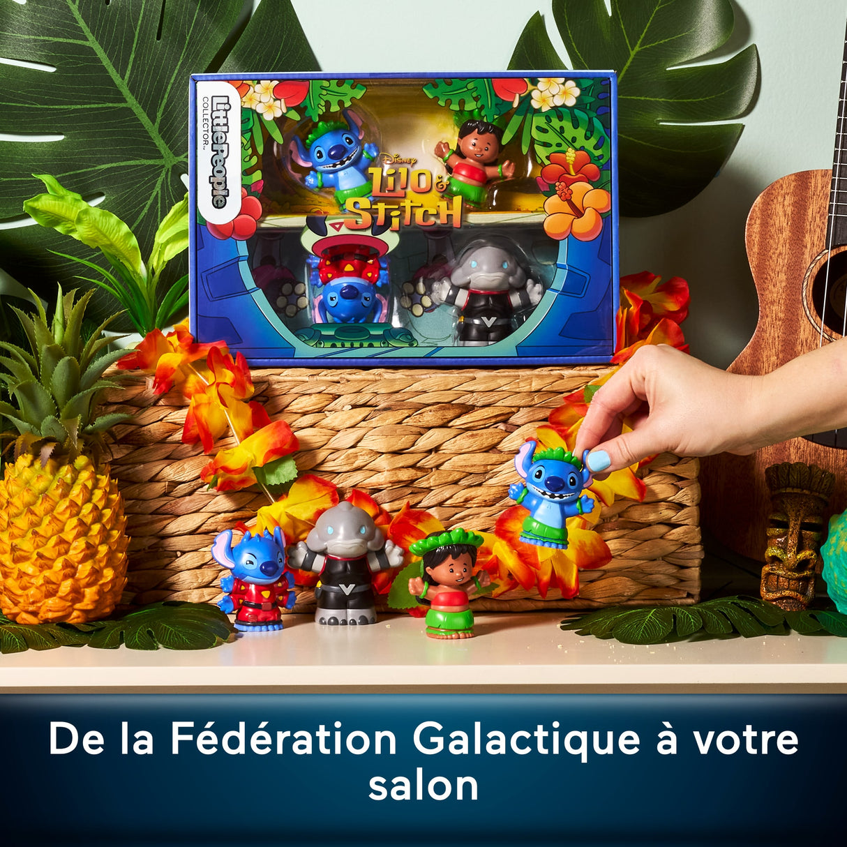 Figurines Lilo et Stitch, Little People, Coffret Disney 4 figurines, JFC77, Des 3 ans