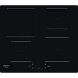 Table de cuisson induction - HOTPOINT - 4 foyers - L60 cm - HQ5660SNE - 7200 W - Revetement verre noir