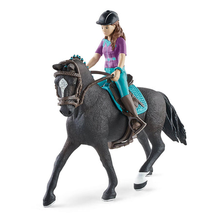 Figurine Cavaliere Lisa et Storm, coffret schleich avec 10 éléments inclus dont 1 cheval schleich hanovrien et sa cavaliere,