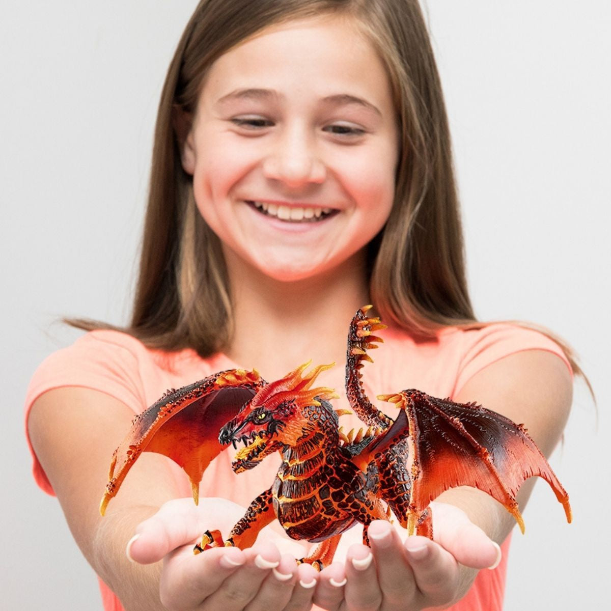 Dragon de lave,Figurine dragon schleich avec des parties mobiles, Dragon rouge jouet de la collection créature ELDRADOR pour