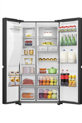 Réfrigérateur Américain - HISENSE - RS818N4TFC - 632 L - Classe C - 91 x 73 x 179 cm - Inox noir