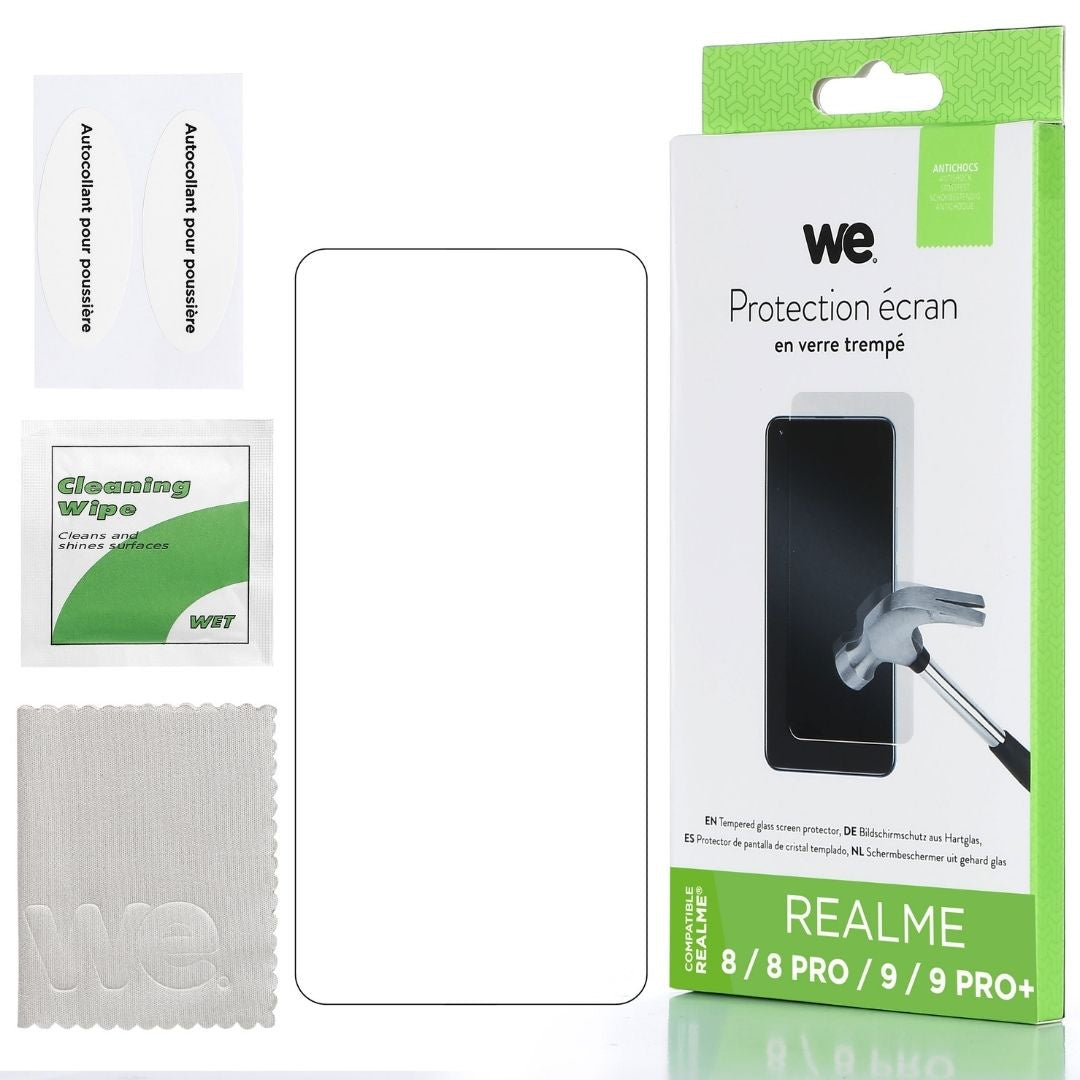 WE Verre trempé REALME 8 / 8 PRO / 9 / 9 PRO +