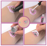 CLEMENTONI - Studio de tatouage temporaires pour enfant - Kit complet  - Pochoirs, peintures corps et transfert - Des 7 ans