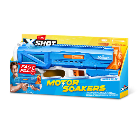 Pistolet a eau motorisé - ZURU - X-SHOT Hydra Pulse - Remplissage rapide - Batterie rechargeable - Portée 9 m - Réservoir 650 ml