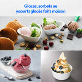 MEDION Machine a glace avec compresseur (convient pour la préparation de cremes glacées, yaourts glacés & sorbets, 1 litre, 100