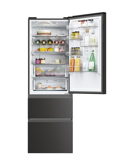 Réfrigérateur combiné - HAIER - 3D 60 Series 5 HTW5618ENPT - Classe E - 360 L - 185 x 59,5 x 66,7 cm - Noir