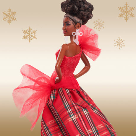 BARBIE Poupée joyeux noël brune HRM62