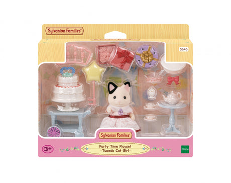 Figurines miniatures - SYLVANIAN FAMILIES - 5646 - La fille Chat bicolore et son goűter d'anniversaire