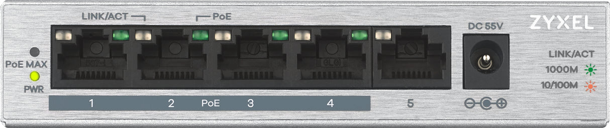 Switch réseau ethernet Gigabit Zyxel GS1005-HP - 5 ports dont 4x PoE