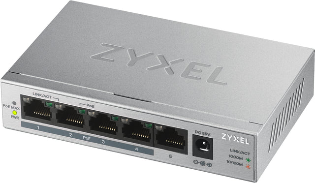 Switch réseau ethernet Gigabit Zyxel GS1005-HP - 5 ports dont 4x PoE
