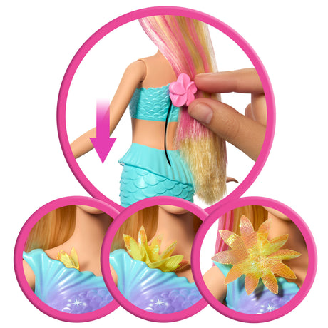 Poupée Sirene - Barbie - Flower Magic - Fleurs Éclorent - Jouable dans l'Eau - Multicolore