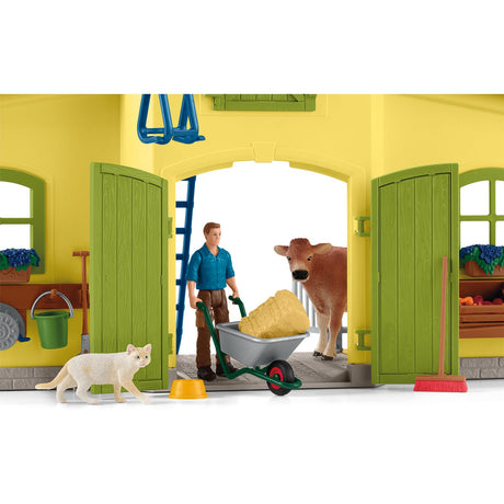 Coffret ferme éducative de 92 pieces avec animaux et accessoires, figurine miniature, Schleich 42605 Farm World