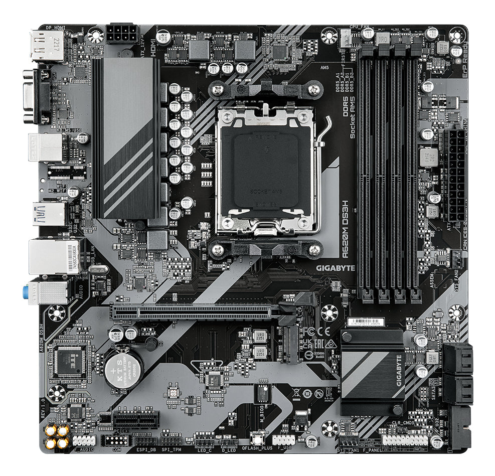 Carte mere - GIGABYTE - A620M DS3H - Format Micro-ATX - Chipset AMD A620 - DDR5 & PCIe 4.0
