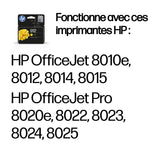 HP 912 Cartouche d'encre jaune authentique (3YL79AE) pour HP OfficeJet 8010 series/ OfficeJet Pro 8020 series