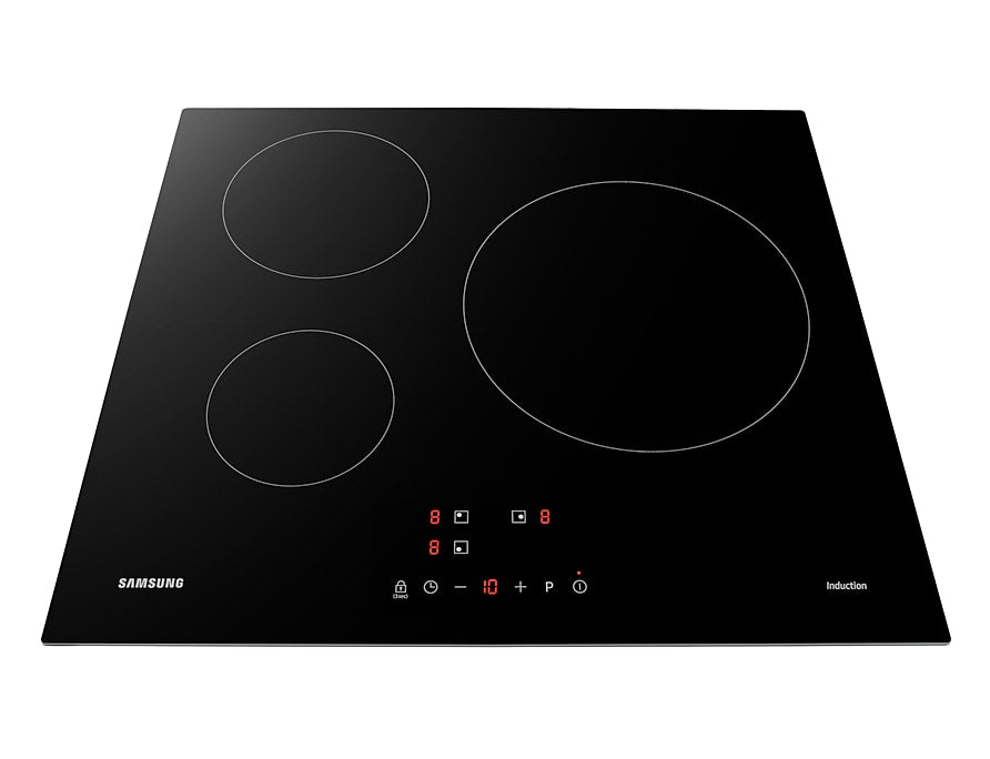 Plaque de cuisson induction - SAMSUNG - 3 zones - L59 x P57 cm - NZ63M3NM1BB/UR - 7200 W - Revetement verre - Noir