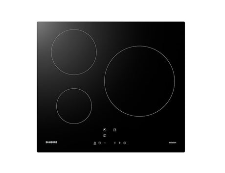 Plaque de cuisson induction - SAMSUNG - 3 zones - L59 x P57 cm - NZ63M3NM1BB/UR - 7200 W - Revetement verre - Noir
