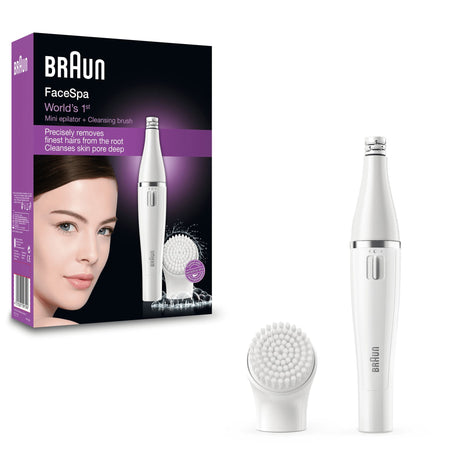 Braun FaceSpa 810 Épilateur Électrique Femme Visage et Épilation, Brosse Nettoyante, Pour Épilation et Nettoyage Du Visage