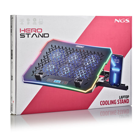 Support ventilé NGS Hero Stand RGB (Noir)