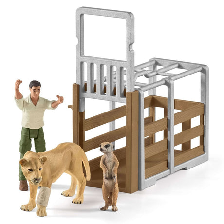 Gros camion de sauvetage d'animaux, coffret de jeu de 45 pieces avec 2 figurines d'animaux, 1 figurine de ranger articulée et des