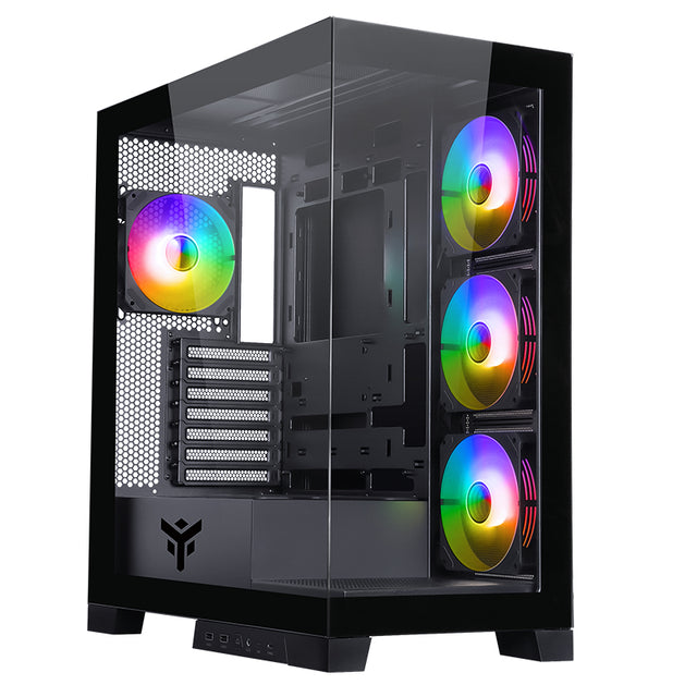 Boitier Moyen Tour ATX iTek Showbui 45 RGB avec panneaux vitrés (Noir)