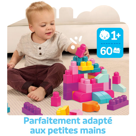Mega Bloks - Sac Medium Rose 60 briques - Briques de construction  - 12 mois et + DCH54