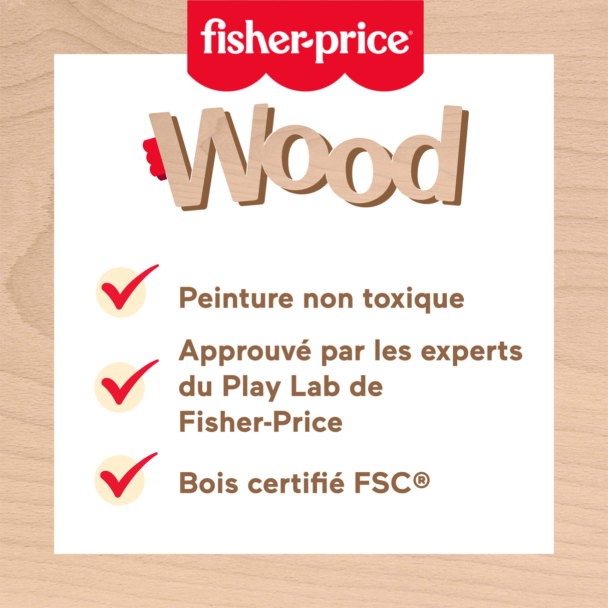 Fisher-Price-Xylophone en bois, instrument de musique avec 2 pieces HXV13
