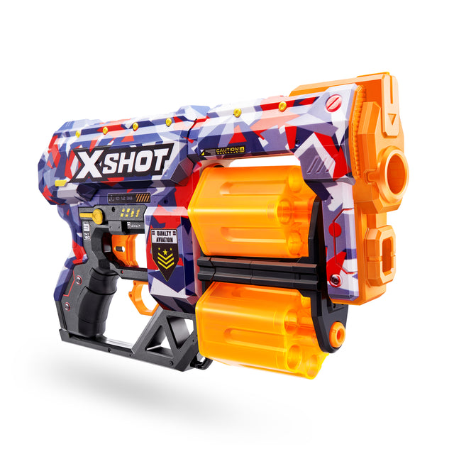 Lanceur de fléchettes - ZURU - X-SHOT Dread - Canons rotatifs doubles - 7 designs - Portée 27 m