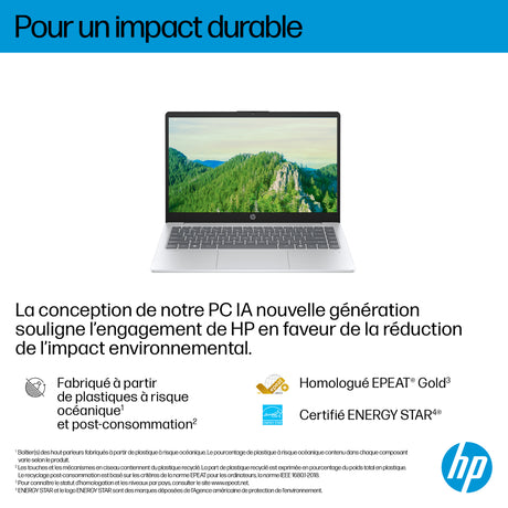PC Portable HP Omnibook 3 14-ha0015nf - Windows 11 - 14 FHD IPS - Ryzen AI 5 340 - RAM 16Go - Stockage 512Go SSD - AZERTY