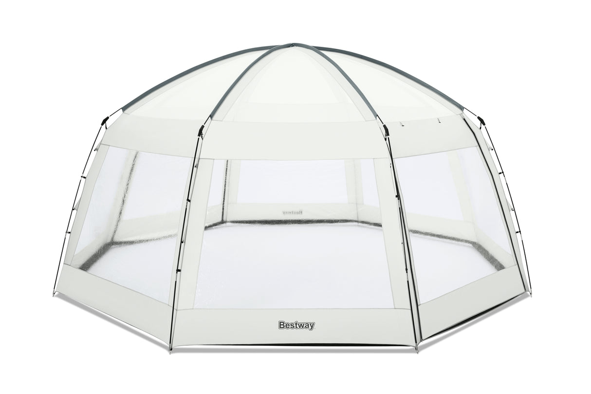 BESTWAY - Dôme de protection pour piscine - Octogonal 600 x 600 x 295 cm - Gris
