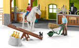 Écurie avec boxes et animaux, coffret de 82 pieces avec chevaux, Schleich 42485 Farm World, Des 4 ans