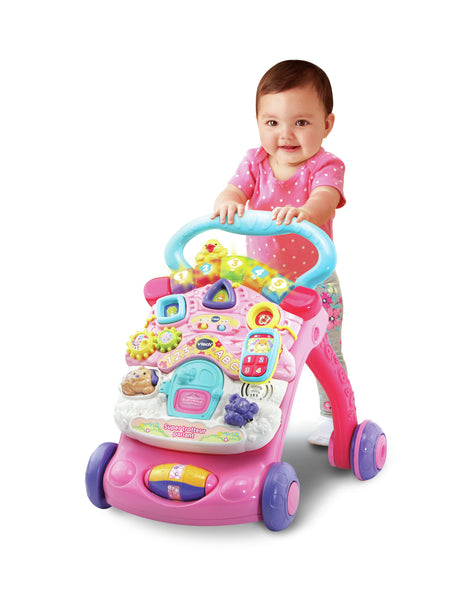 Trotteur parlant 2 en 1 VTECH - Super Trotteur - Rose pour bébé de 9 a 36 mois
