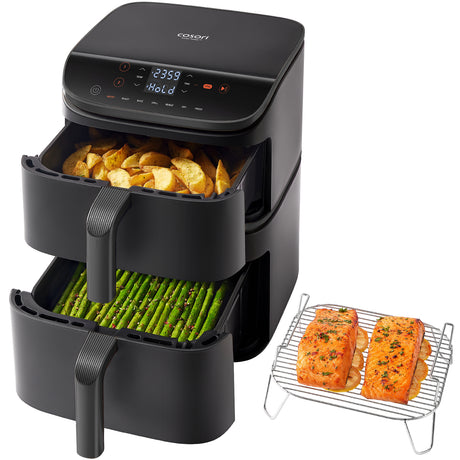 Friteuse sans huile COSORI - Turbo Tower Chef Edition - Capacité 10,8L - 2 cuves - 6 programmes - 2630W - Noir
