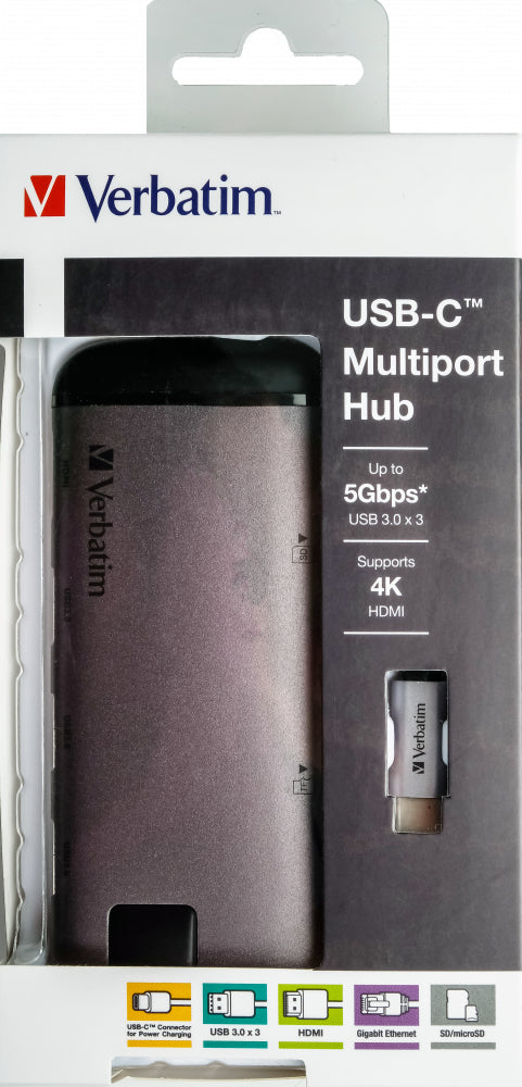 Station d'accueil portable USB-C 3.0 Verbatim Multi-Port (Argent)