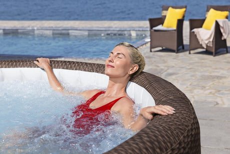 Spa gonflable BESTWAY - Lay-Z-Spa San Fransisco - Hydrojets - 230 x 230 x 71 cm - 5 a 7 places - Carré (couverture, 5 appuie-tete)